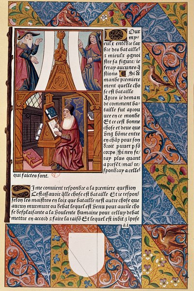 Nyomdászat története: Antoine Verard kiadó (? -1513) komponálja könyvét. 1494-ből származó kéziratból. alkotó: Unknown artist