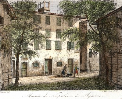 Napóleon háza Ajaccióban - Színes metszet 19. század alkotó: Unknown artist