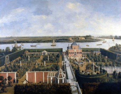 Ház a folyó partján. 17. századi illusztráció. Amszterdam Történelmi Múzeuma alkotó: Unknown artist