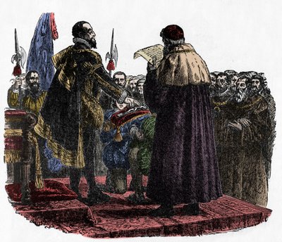 Hugh Capet letette az uralkodói esküt – Hugues Capet (kb. 941-996) a frankok királya, aki 987 és 1882 között tette le az uralkodói esküt alkotó: Unknown artist