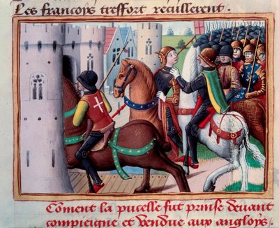 Százéves háború: Joan of Arc (1412-1431) fogoly Compiegne előtt 1429. május 24. Miniatűr Martial d