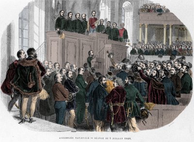 Az 1848-as magyar forradalom: Az Országgyűlés első ülése Magyarországon 1848. július 5. alkotó: Unknown artist