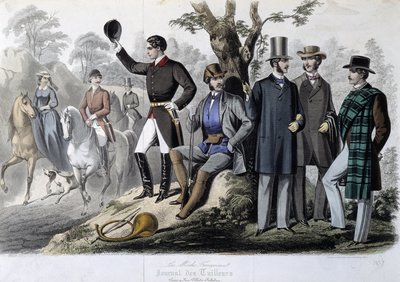 Vadászruhák, „” Le Journal des tailors”” alkotó: Unknown artist
