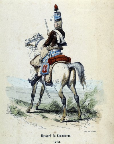 Hussard de Chamborant egy 1793-as lóháton. alkotó: Unknown artist