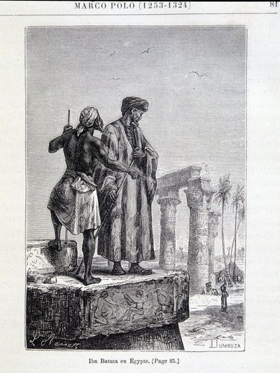Ibn Battuta (1307-1377) Egyiptomban – Jules Verne „A Föld felfedezése” című művében alkotó: Unknown artist