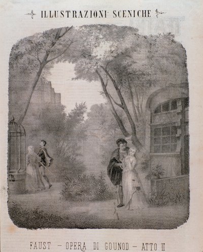 Illusztráció Charles Gounod Faust második felvonásához alkotó: Unknown artist