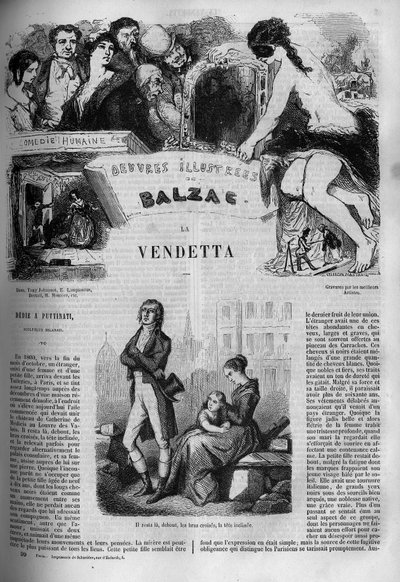 Honore de Balzac (1799-1850) regényének „La Vendetta” illusztrációja. alkotó: Unknown artist