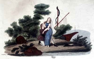 Henri Bernardin de Saint Pierre (Saint-Pierre vagy St-Pierre), francia író (1737-1814) „” Paul és Virginie” című regényének illusztrációja. alkotó: Unknown artist