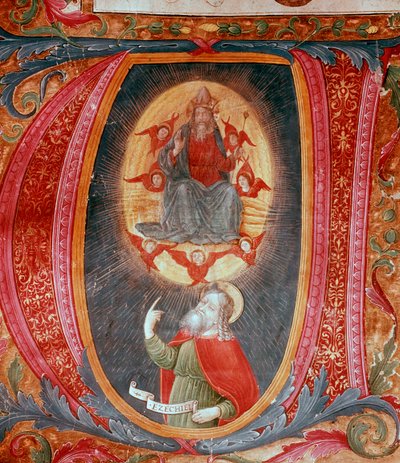 Kezdő V betű Ezechiel ábrázolásával (miniatűr alkotó: Unknown artist