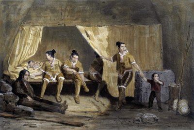 Egy eszkimó doboz belseje, Frederikshaab, Grönland - litográfia alkotó: Unknown artist
