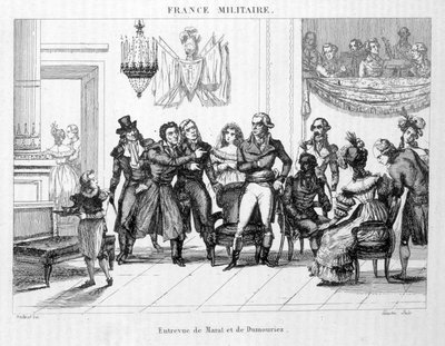 Joachim Murat (1767-1815) és Dumouriez (1739 - 1823) interjúja - Metszet a XIX. alkotó: Unknown artist