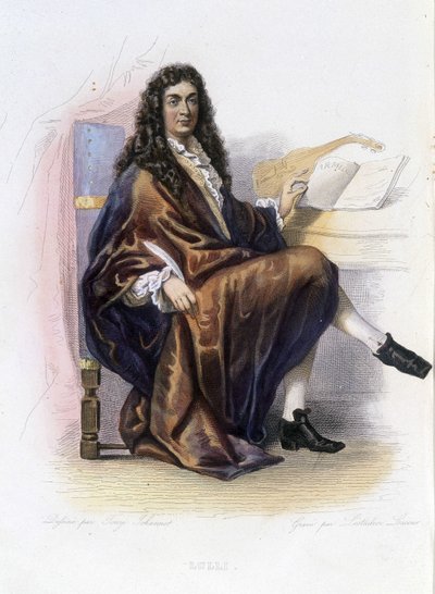 Jean Baptiste Lully (1632-1687) - a „Le Plutarque francais”-ban, szerk. Mennechet alkotó: Unknown artist