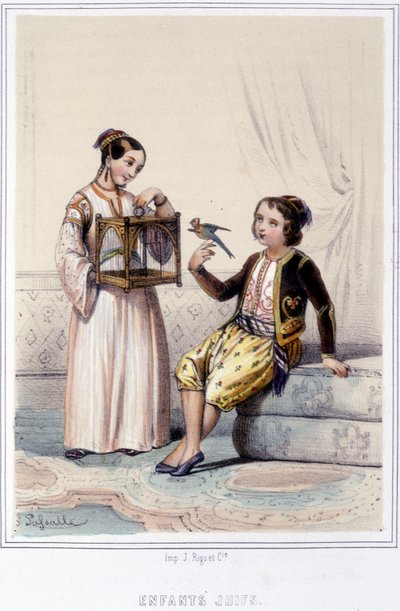 Algériai zsidó gyerekek a 19. század második felében. alkotó: Unknown artist