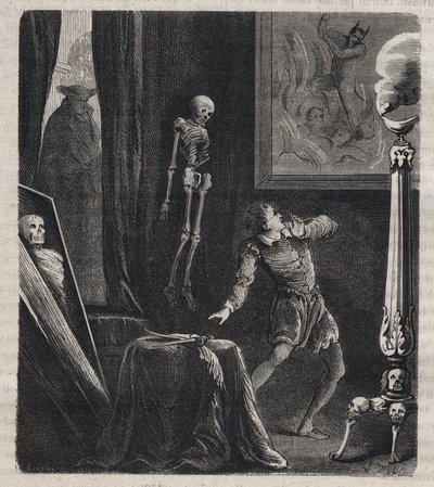 John Chatel (Chastel) (1575-1594) a jezsuiták a meditációs kamrába zárták – IV. Henrik francia király elleni 1594. december 27-i merénylet előtt. 1879-es metszet a „Histoire des societes secretes, politiques et religieuses” c. által alkotó: Unknown artist