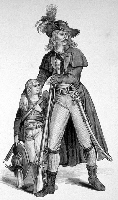 Joseph Speckbacher 1767-1820 és fia - Heros nemzeti tiroli a bajorok ellen Tirol 1809-es Baviere-hez csatolása után. Metszet XIX. alkotó: Unknown artist