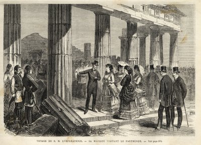 Eugenie császárné utazása Görögországban - Eugenie impresszion utazása Görögországba - Parthenon látogatása Athénéban - 1869-ben alkotó: Unknown artist