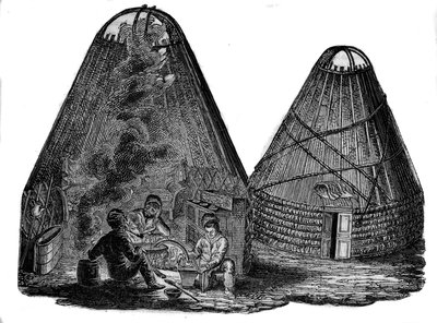 Kalmukok (nyugati mongolok) a sátruk előtt. alkotó: Unknown artist