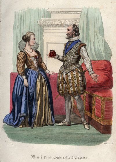 Henrik (IV. Henrik) francia király (1553-1610) és szeretője, Gabrielle d