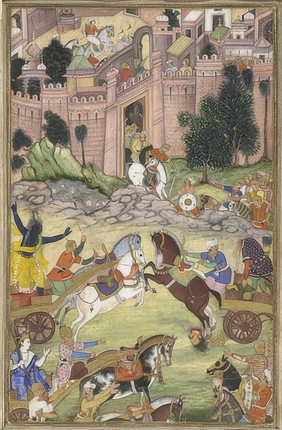 Krishna megöli a démont Sri Gala (jelenet a Harivamsából). 1585-95 körül alkotó: Unknown