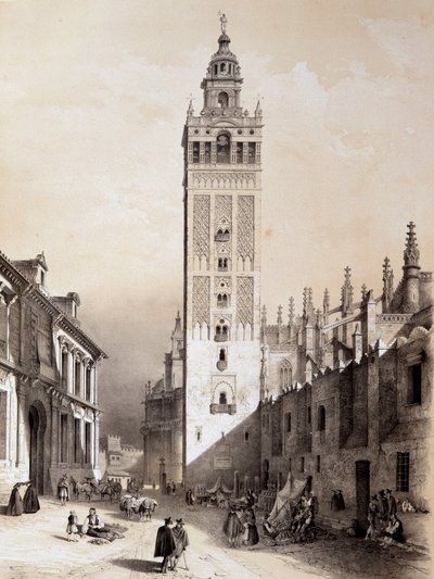 La Giralda, Sevilla, „Spanyolország híres helyszíneinek és műemlékeinek művészi és monumentális Spanyolországa”” – Don Genaro Perezde Villa alkotó: Unknown artist