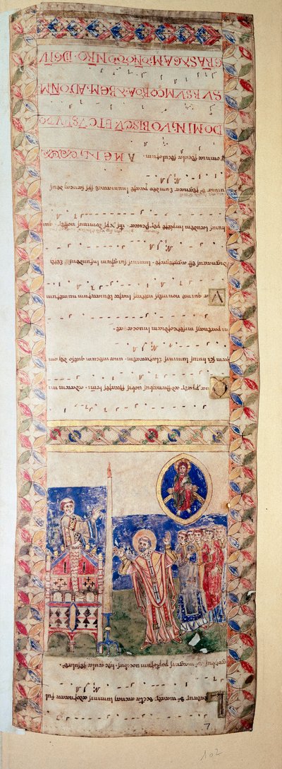 La benediction de la fontaine (Ms.724/2-Carta2) 12. századi kivilágított kézirat. Róma, Biblioteca Casanatense alkotó: Unknown artist