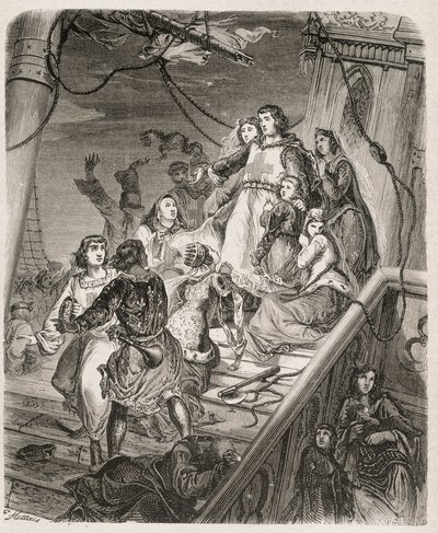 La galère de Saint Louis - „Pápák, királyok, királynék, császárok története évszázadokon át” című könyvében, Maurice Lachatre 1857-ben alkotó: Unknown artist