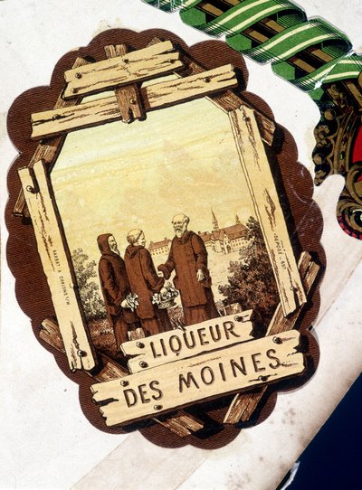 A „” Liqueur des Moines” címkéje”, sd. 19. század. alkotó: Unknown artist