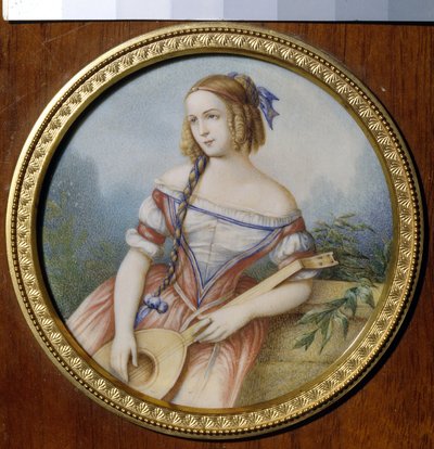 Varvara Asenkova orosz színésznő (1817-1841), Esmeralda szerepében Victor Hugo (1802-1885) "Notre Dame de Paris" című művéből. (Varvara Asenkova orosz színésznő Esmeralda szerepében). Névtelen munka, akvarell papíron alkotó: Unknown artist