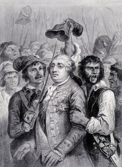 Az emberek a Tuileriákban, XVI. Lajos frigy sapkája, június alkotó: Unknown artist