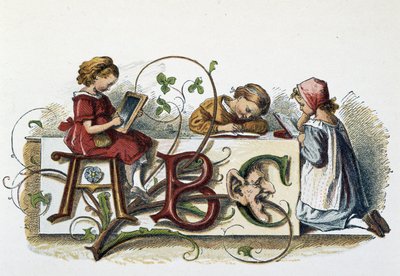 Gyermek olvasás és írás - a „Gyermekjátékokban””, szerk. London, George Ronthedge és fiai, 19. század vége alkotó: Unknown artist