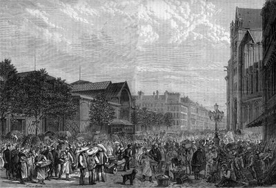 Les Halles központja Párizsban 1878-ban. alkotó: Unknown artist