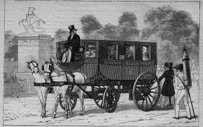 Les Omnibus de Paris a 19. században: Caroline - metszet 1892-ből alkotó: Unknown artist