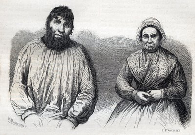Les epoux Dumollard (Martin Dumollard (1810-1862) és felesége bűntársa, Marie Anne (Marie-Anne) Martinet (1814-1875) Metszet a XIX. alkotó: Unknown artist