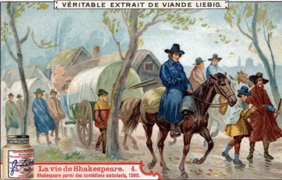 Shakespeare élete: Shakespeare sétáló színészek között alkotó: Unknown artist