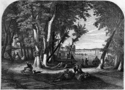 Croissy szigete, in sumé - Metszet a „” Le Journal Illustré”-be” alkotó: Unknown artist