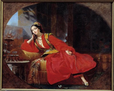 Az odaliszk piros színben Anonymous festmény. 19. századi Avignon, Musee Calvet alkotó: Unknown artist