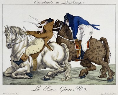 Longchamps Cavalcade - karikatúra, deb. 19. század alkotó: Unknown artist