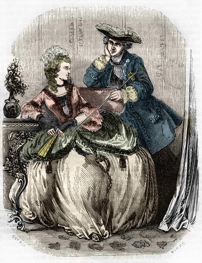 XV. Lajos és Madame de Pompadour, Jeanne Antoinette Poisson (1721-1764) (Marquise de Pompadour) – Franciaország történelmében, L.-P. Anquetil alkotó: Unknown artist