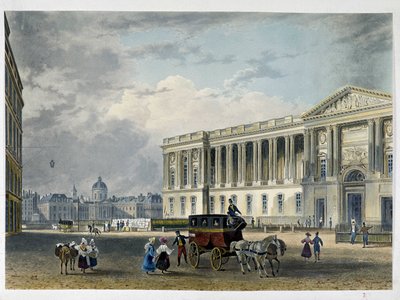 Louvre - keleti homlokzat, hátul a kupola - 19. század alkotó: Unknown artist