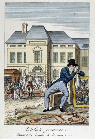 Louvre: A háború esélyeit gyászoló francia művész, metszet a XIX alkotó: Unknown artist