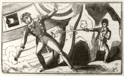 „Lowther lelőtt egy angol kapitányt, miközben lőtte a hajóját”, 1836 körül alkotó: Unknown artist