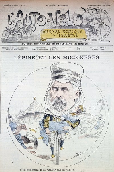 Lépine és a Mouckères - az 1897.12.12-i „Auto-Vélo”-ban, Bibl.de la ville de Paris. alkotó: Unknown artist