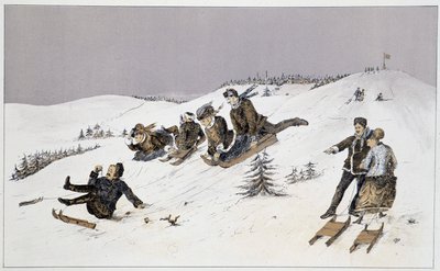 Luge - in "" Vázlatok a kanadai sportokról és időtöltésekről"" Lieut. Henry Buckton Laurence alkotó: Unknown artist