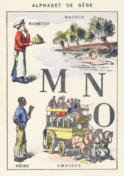 M N W: pot, úszó, negre, omnibusz alkotó: Unknown artist