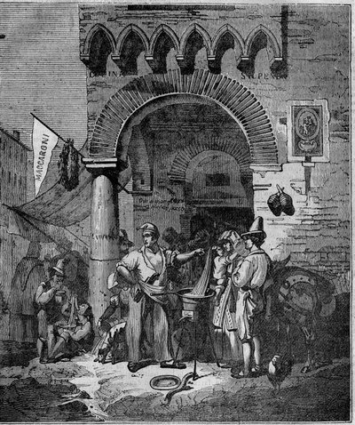 Makaróni tésztakereskedő Nápolyban a XIX. alkotó: Unknown artist