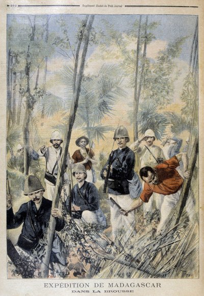 Madagaszkári expedíció: a bokorban - a „” Le Petit Journalban”, 1895. augusztus alkotó: Unknown artist