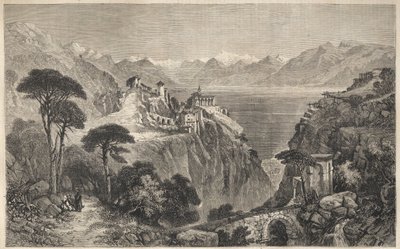 Madonna del Sasso, Svájc - Sassói Szűzanya kolostor - Locarno közelében, a Maggiore-tó mellett - Ticino kanton Svájcban - 1861 alkotó: Unknown artist