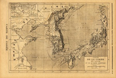 Korea, Japán és Kelet-Kína térképe. Metszet a „” Le petit journal”-ban 1894.09.03. Selva gyűjteménye. alkotó: Unknown artist
