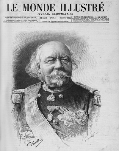 Canrobert marsall (1809-1895). Halálát január 24-én jelentette be alkotó: Unknown artist