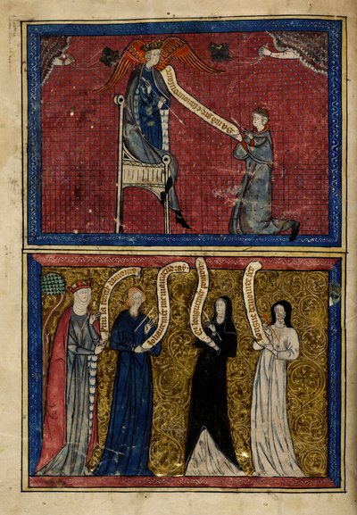 Férfiak és nők, akiket megsebesített a szerelem istene a Le Roman de la Rose-ból alkotó: Unknown artist